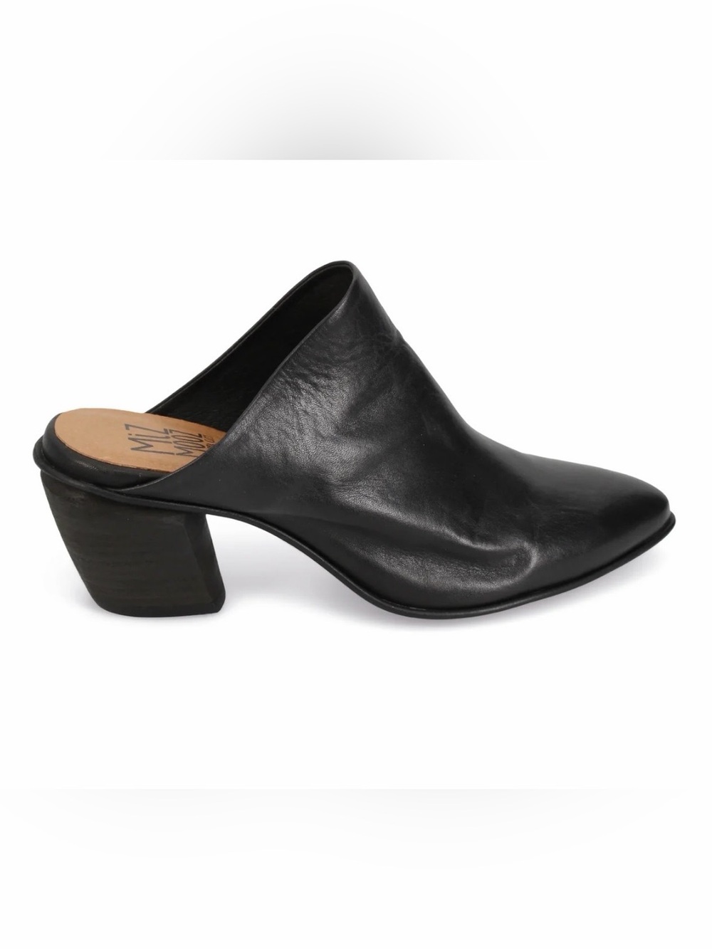 Miz Mooz Amalia Black Leather Mules US 8.5